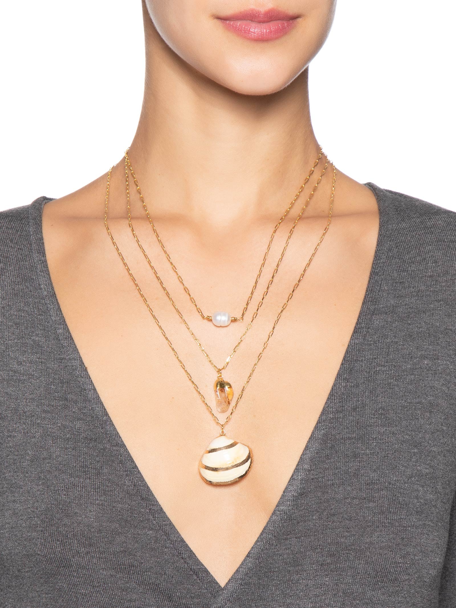 Colar Feminino Trio Beira Mar Dourado Dress To