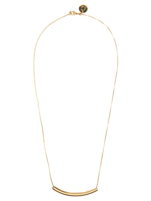 Colar Feminino Tubo Horizontal – Dourado