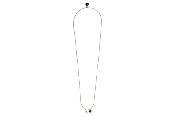 Colar Masculino Escapulário Cizeta de Corrente em Aço e Pedra Natural Ágata - Prateado