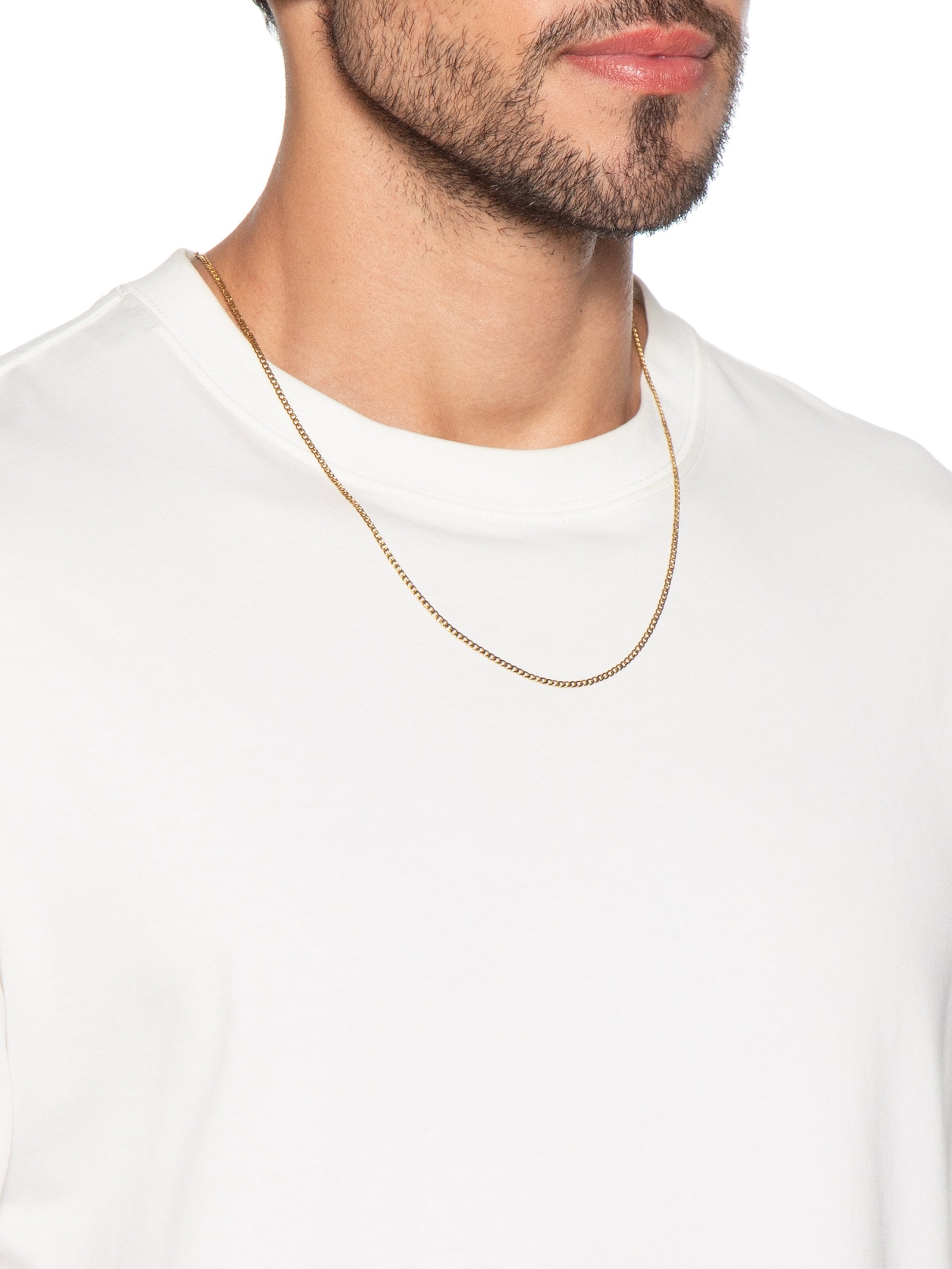 Colar Masculino Hewett De Aço 2mm Dourado Key Design