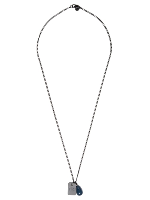 Colar Masculino Placa Olho Grego e Pedra – Preto