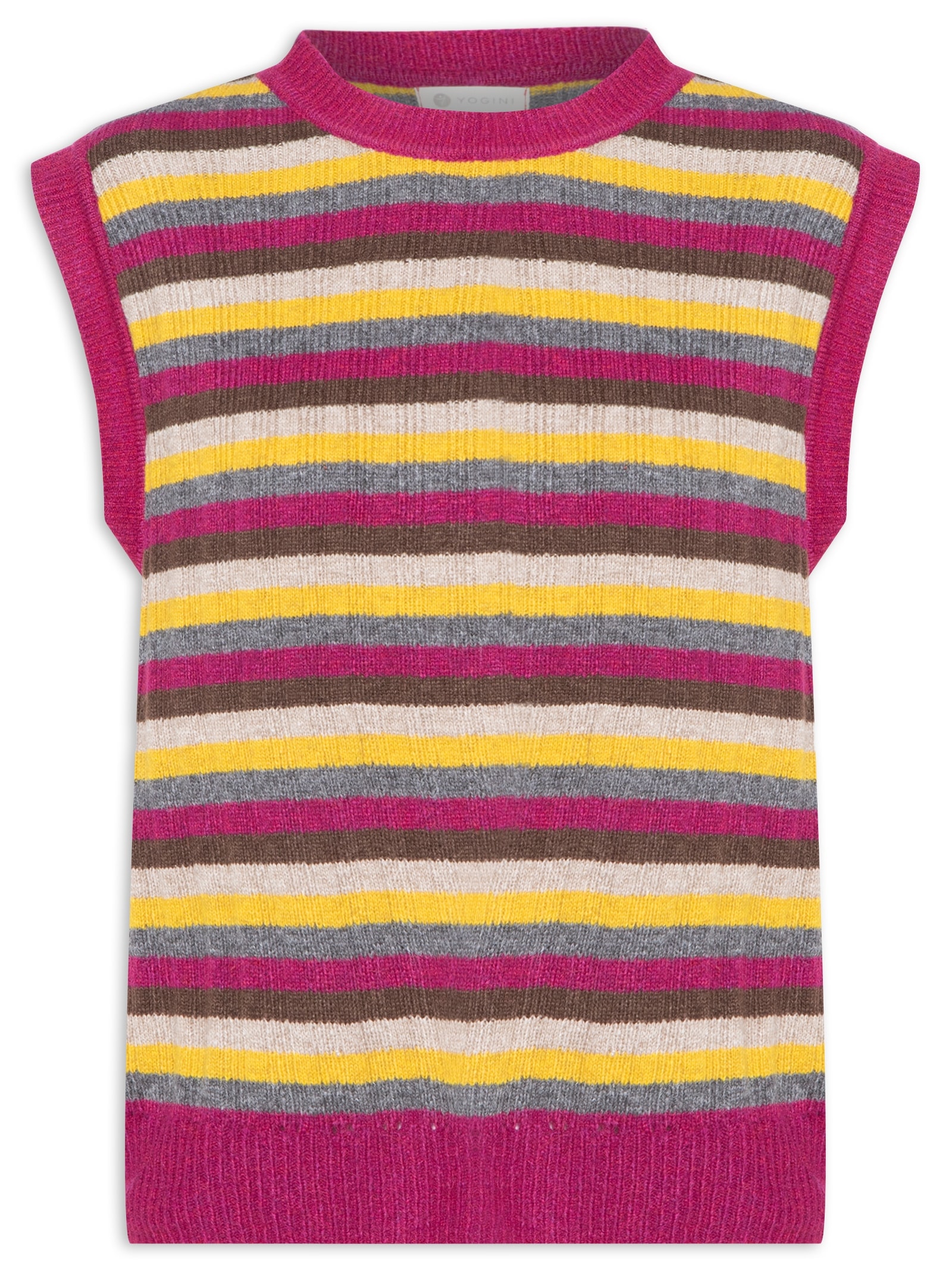 Colete Canelado Listrado Tricot Mira Yogini