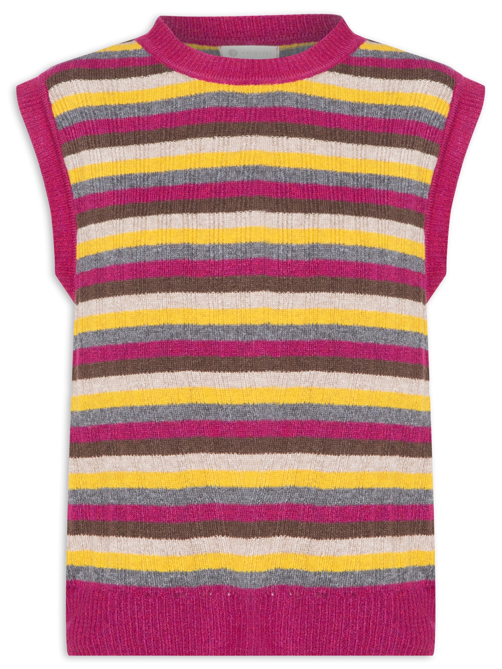 Colete Canelado Listrado Tricot Mira Yogini
