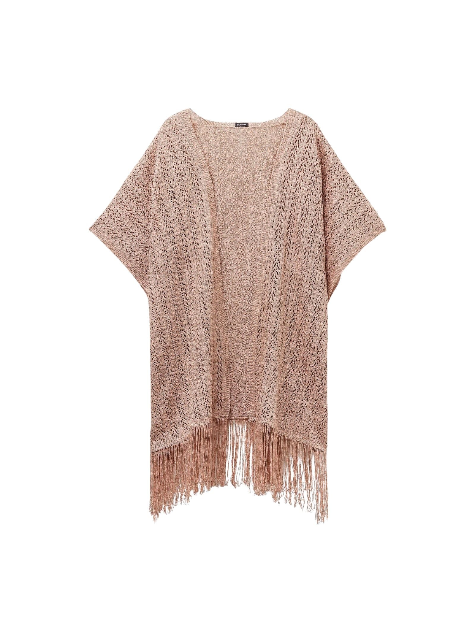 Colete Em Crochê Lamê Bege Calzedonia