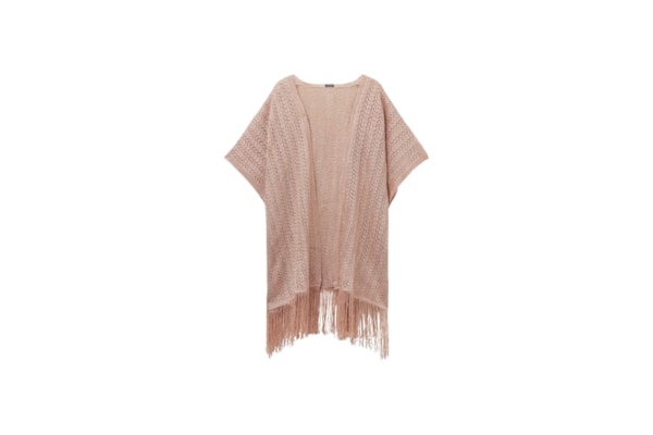 Colete Em Crochê Lamê - Bege