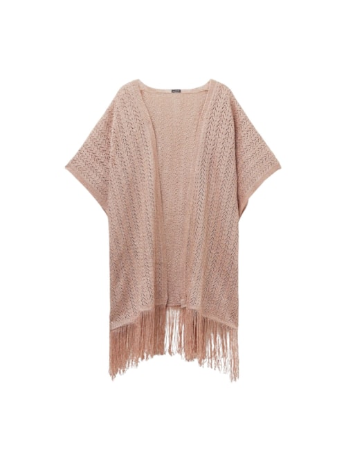 Colete Em Crochê Lamê – Bege