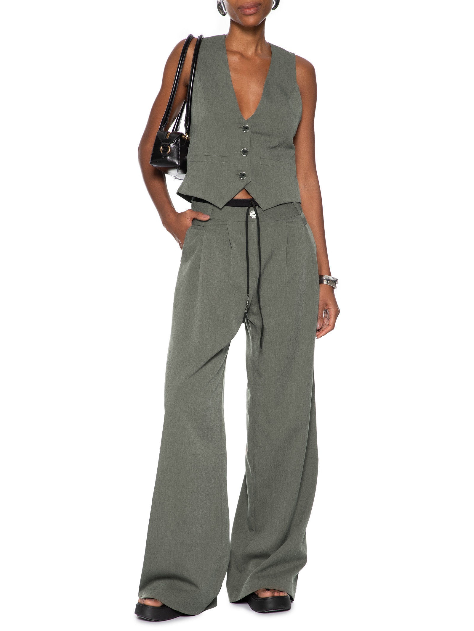 Colete Feminino Alfaiataria Abertura Costas Cinza Animale Jeans