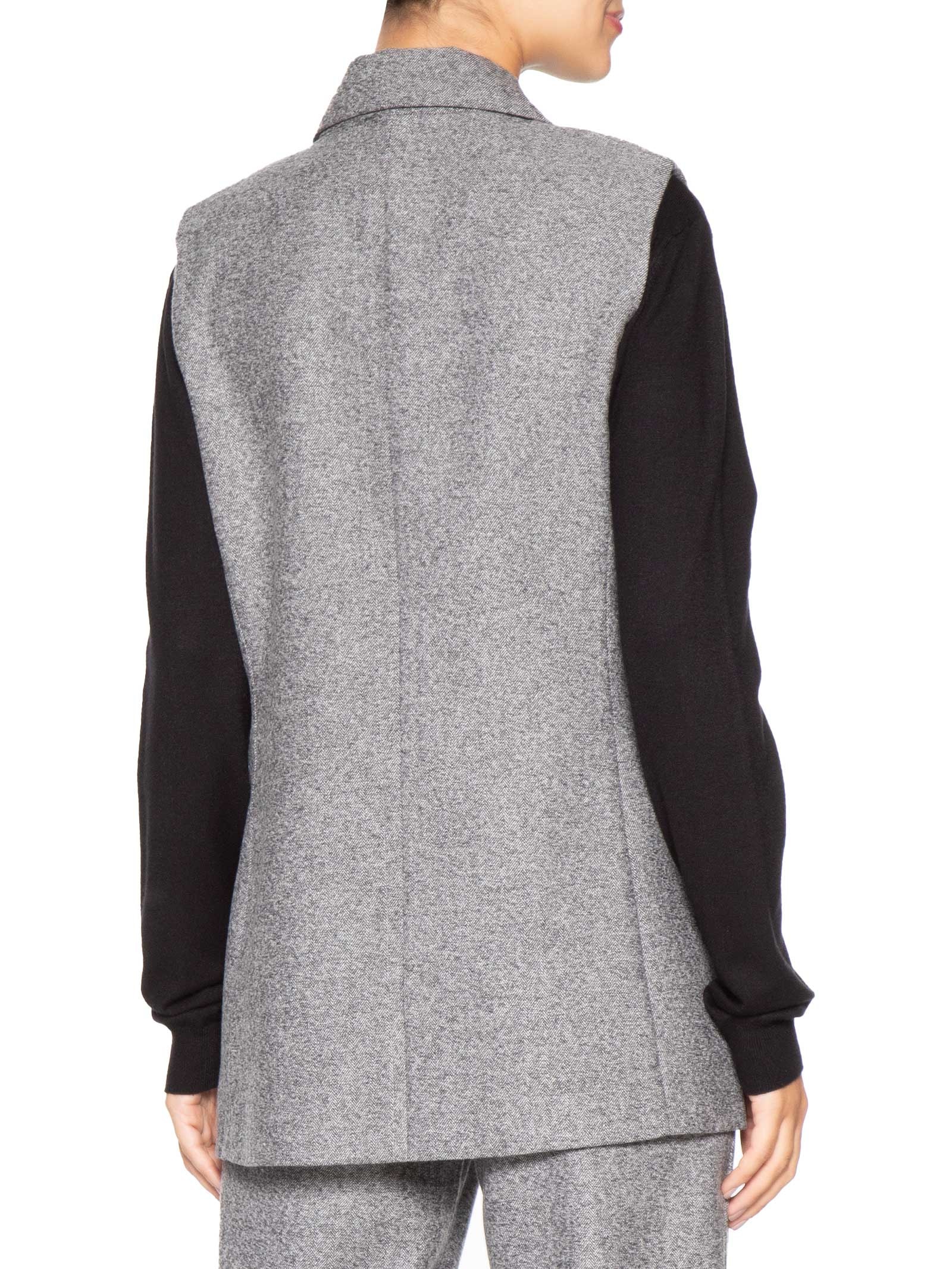 Colete Feminino Alfaiataria Alongada Cinza Basiq