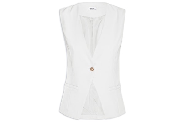 Colete Feminino Alfaiataria Alongado - Off White