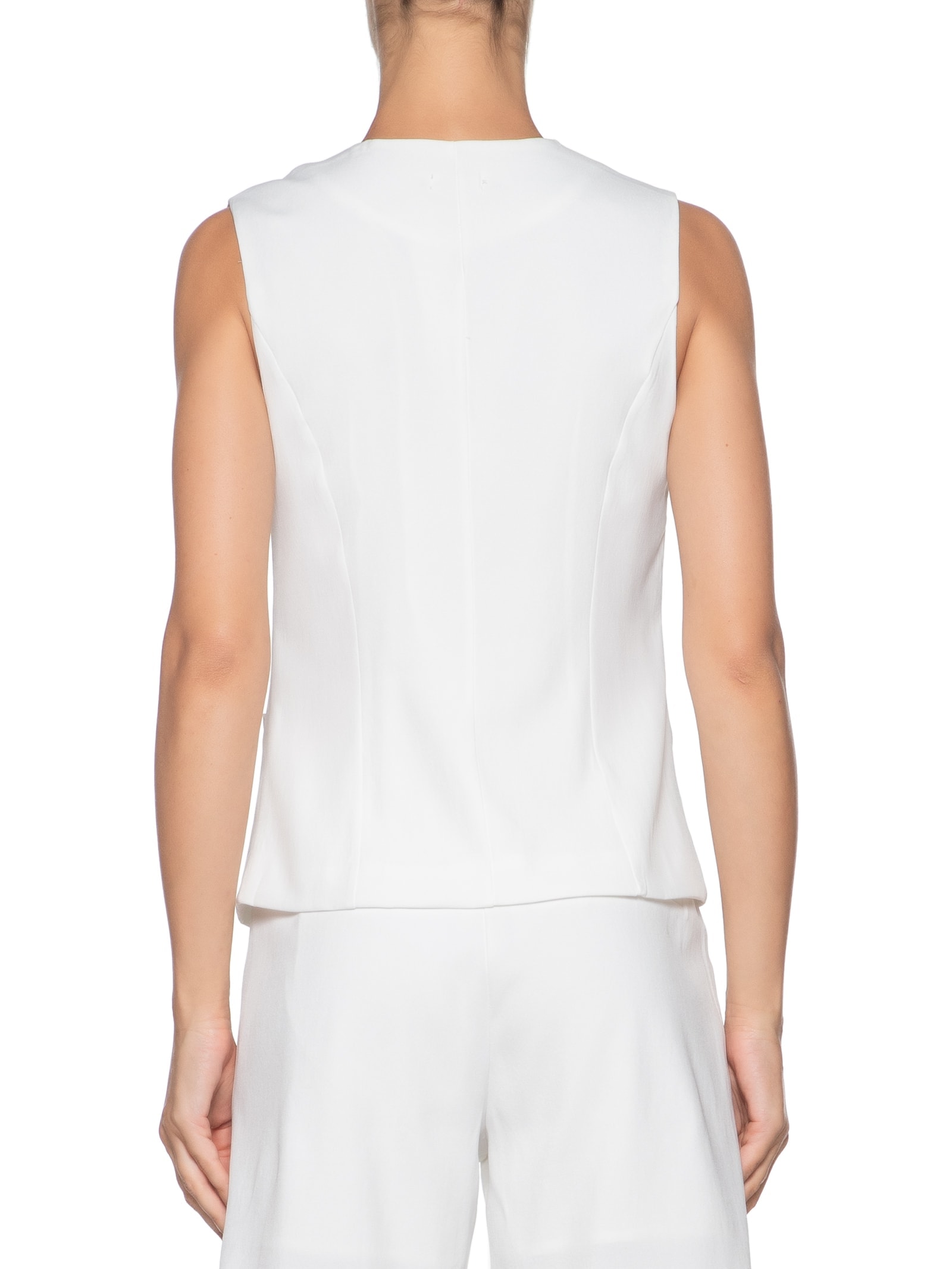 Colete Feminino Alfaiataria Alongado Off White Basiq