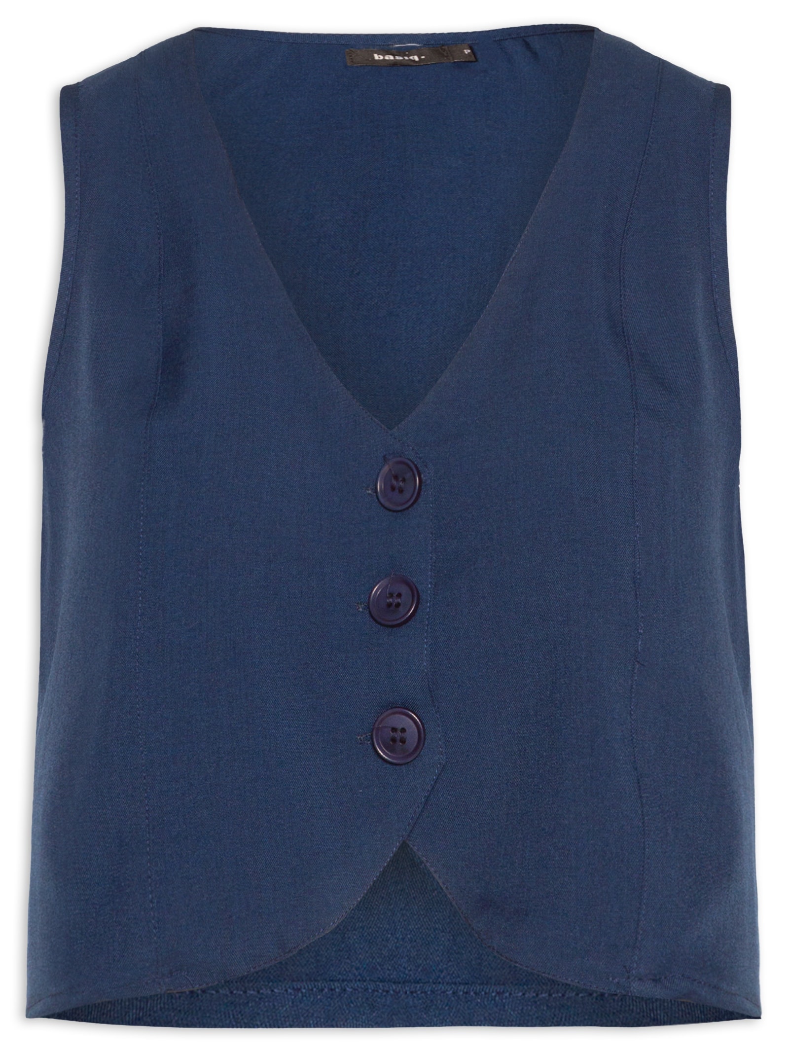 Colete Feminino Alfaiataria Básico Azul Basiq