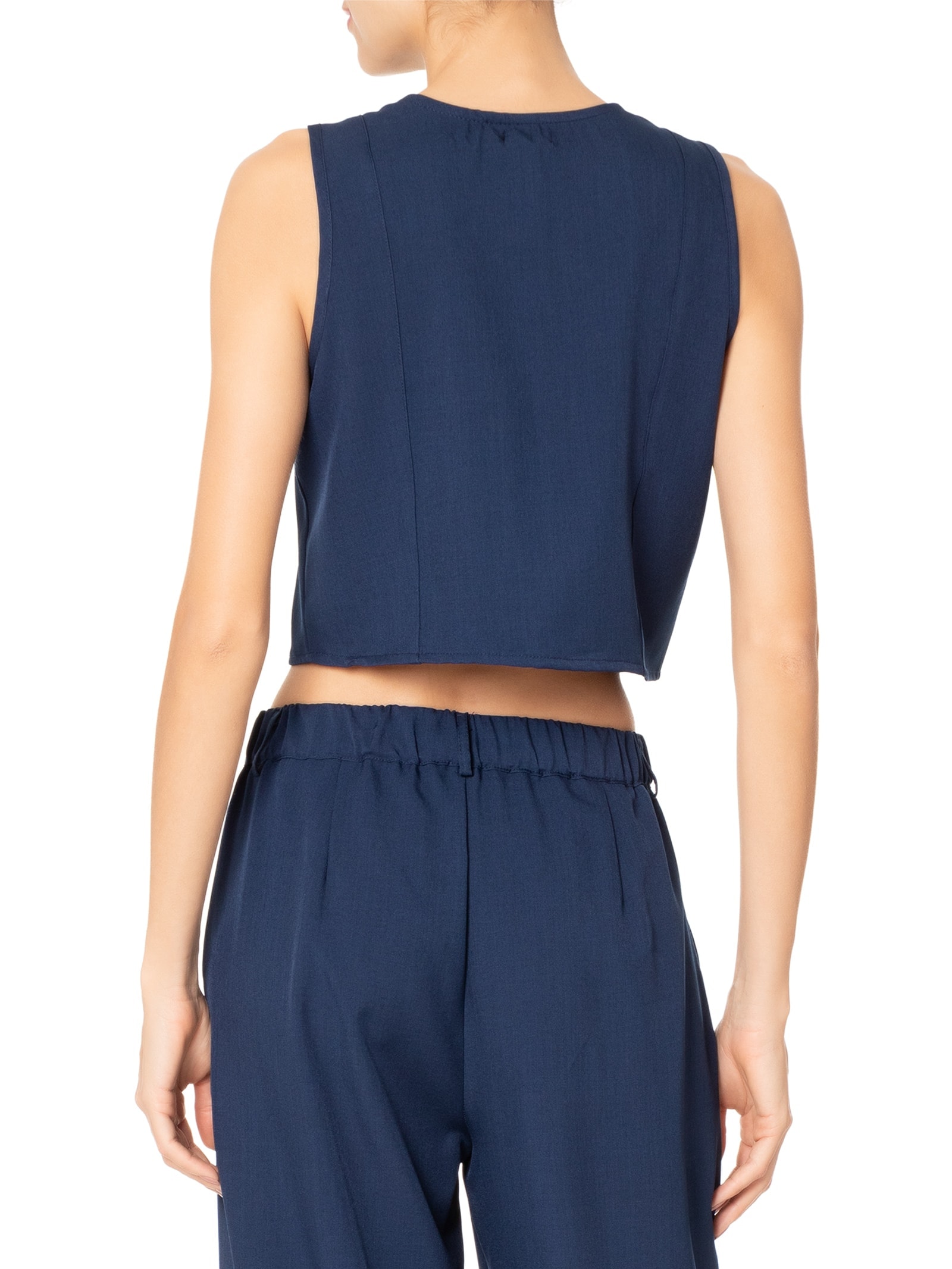 Colete Feminino Alfaiataria Básico Azul Basiq