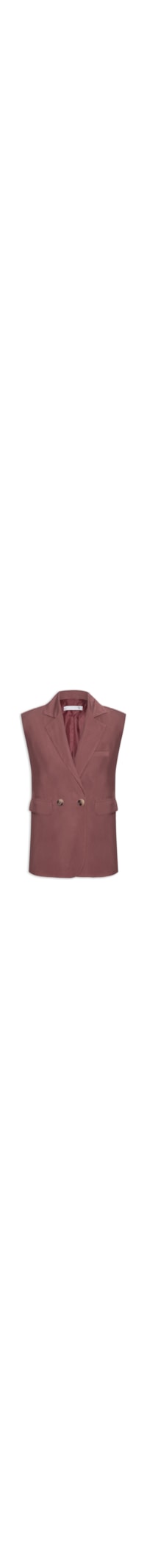 Colete Feminino Alfaiataria Estruturado Com Ombreiras - Vermelho