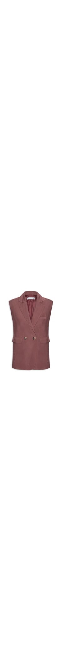 Colete Feminino Alfaiataria Estruturado Com Ombreiras - Vermelho
