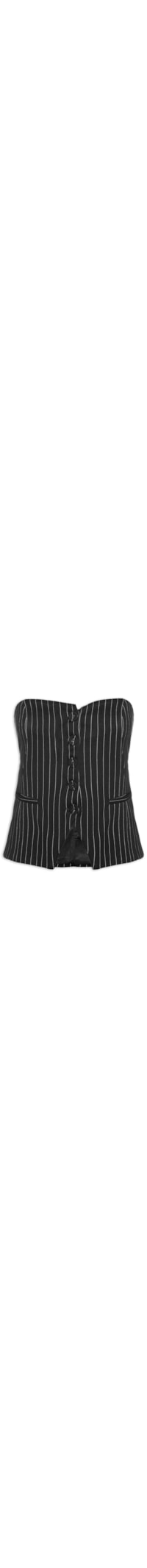 Colete Feminino Alfaiataria Risca De Giz - Preto