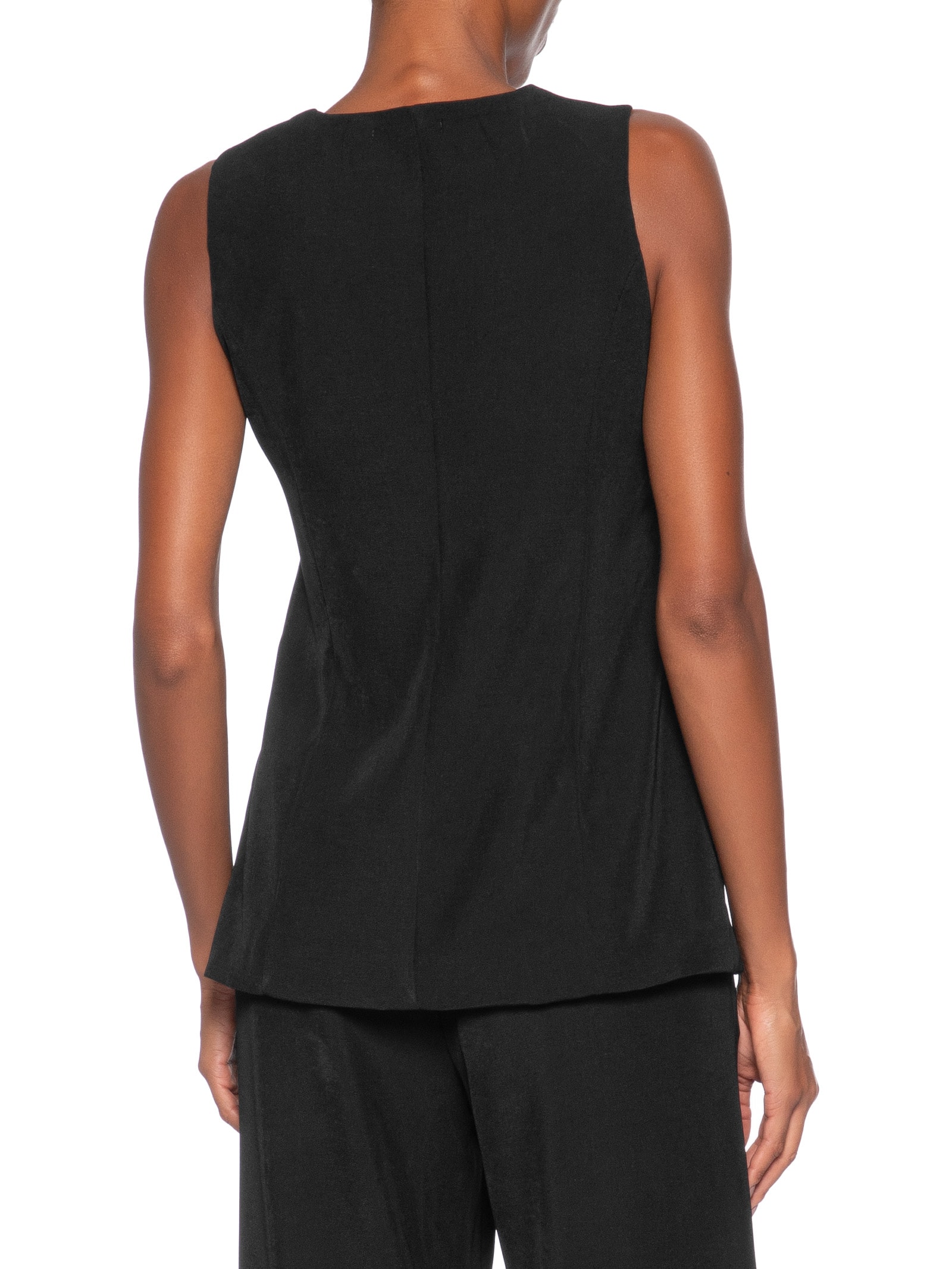 Colete Feminino Alongado Alfaiataria Preto '2Essential