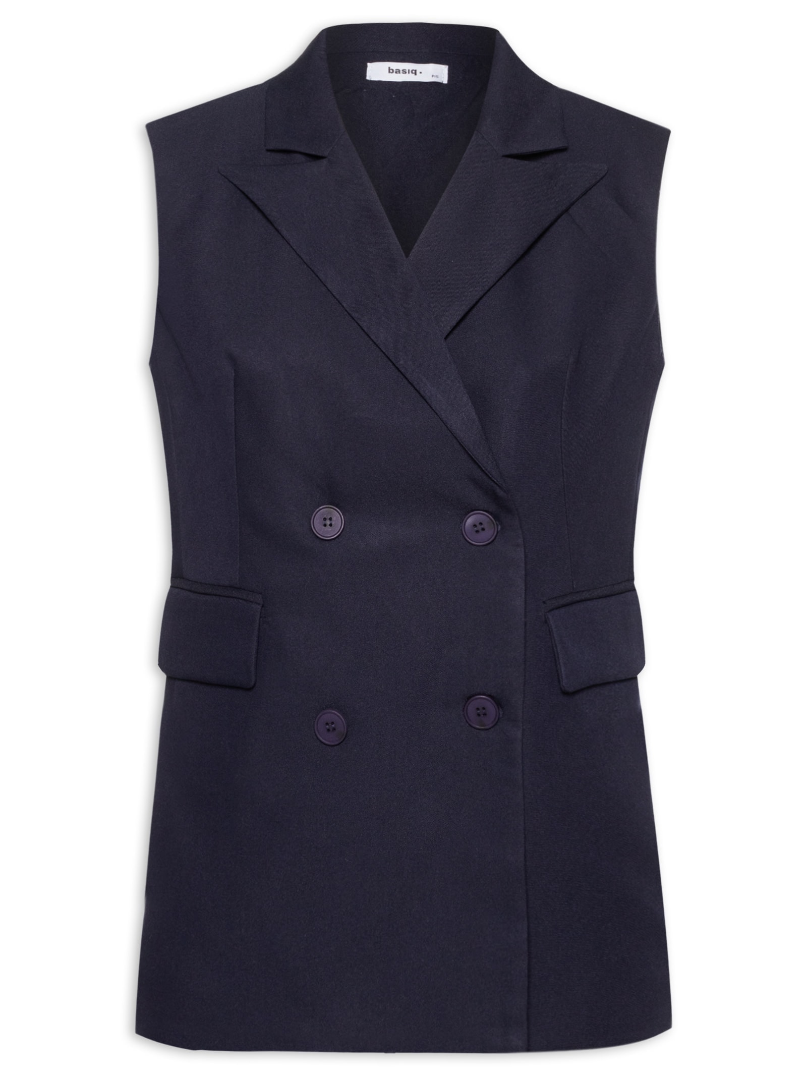 Colete Feminino Alongado Azul Basiq