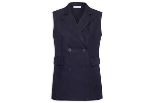 Colete Feminino Alongado - Azul