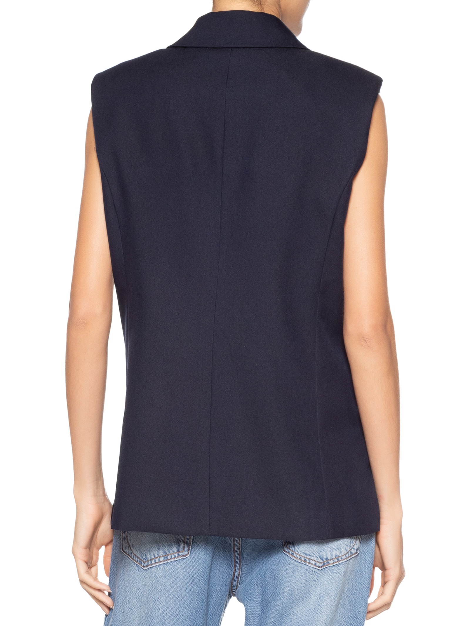 Colete Feminino Alongado Azul Basiq