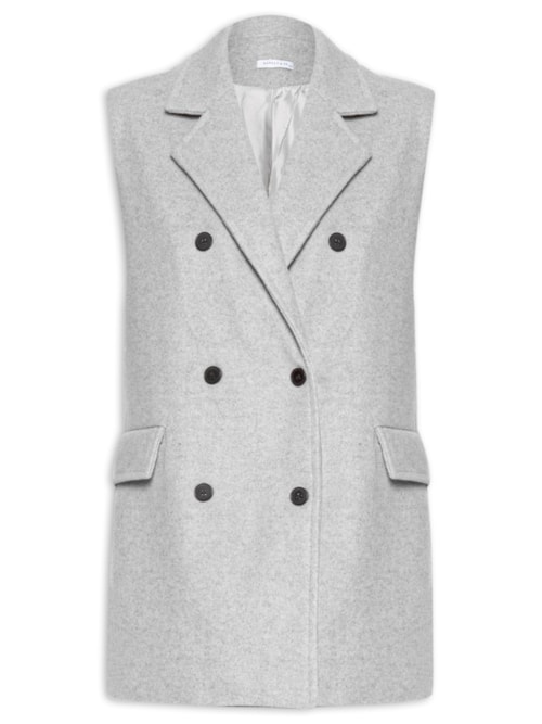 Colete Feminino Alongado – Cinza