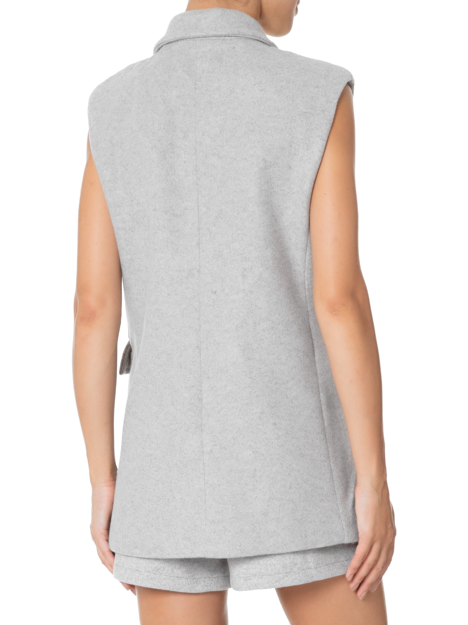 Colete Feminino Alongado Cinza Market 33