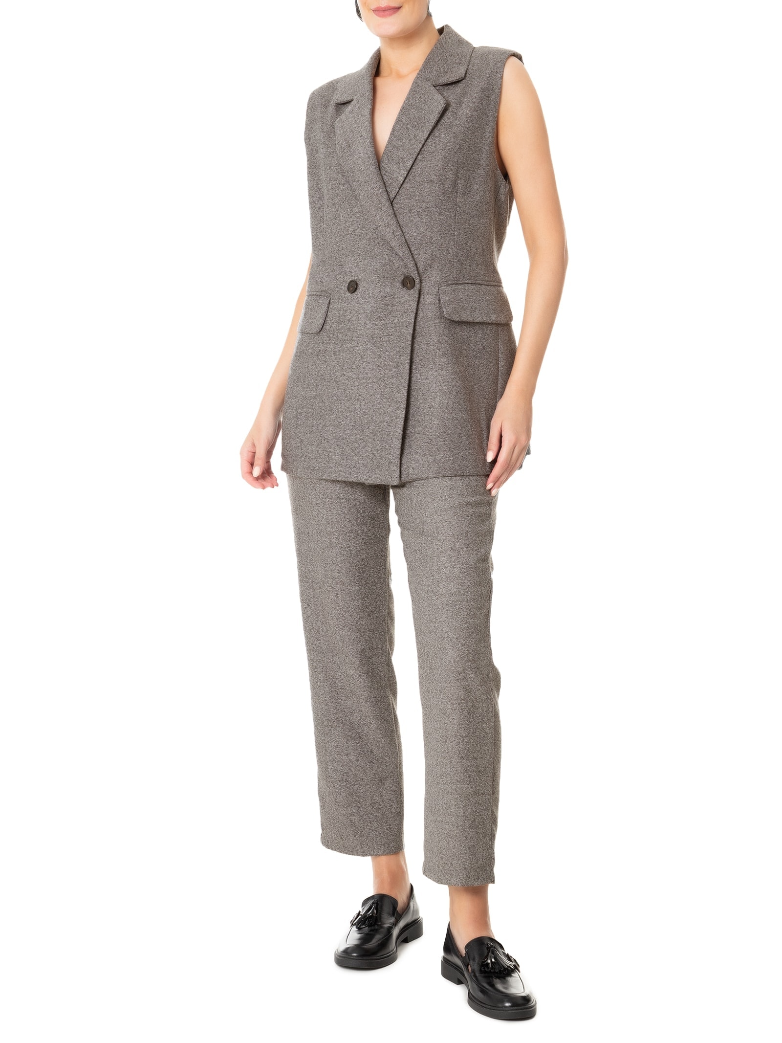 Colete Feminino Alongado Cinza  '2Essential