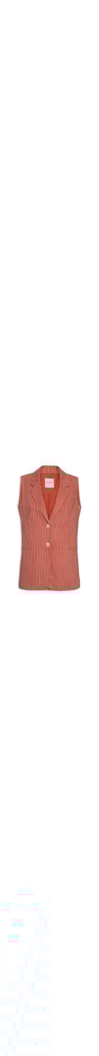 Colete Feminino Alongado Em Alfaiataria - Vermelho