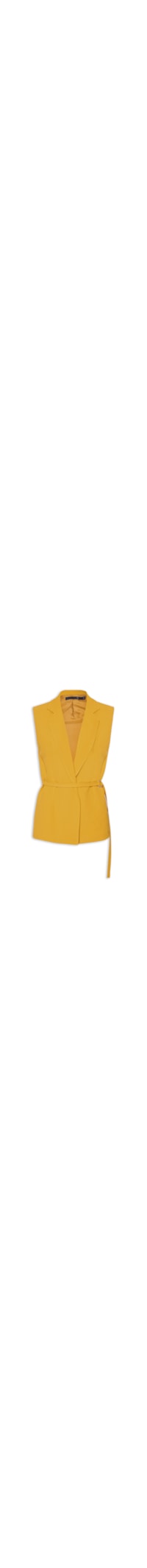 Colete Feminino Alongado Em Crepe - Amarelo