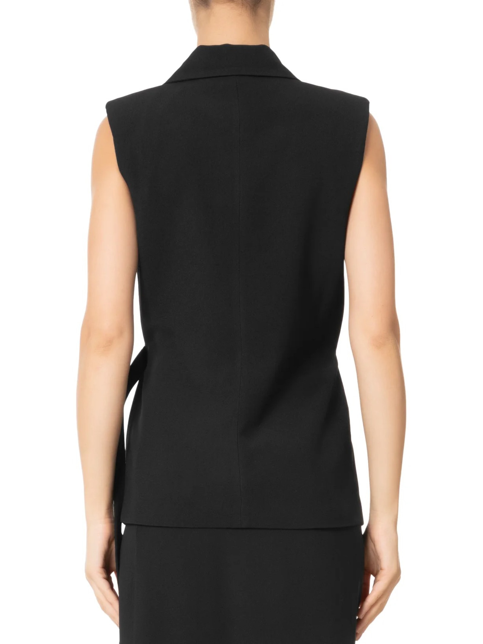Colete Feminino Alongado Em Crepe Preto '2Essential