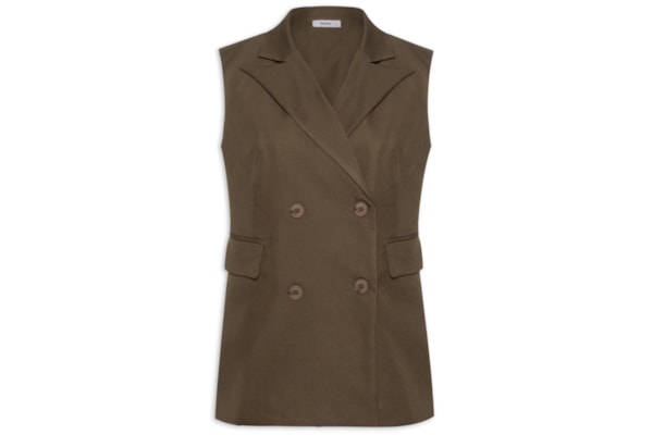 Colete Feminino Alongado - Marrom