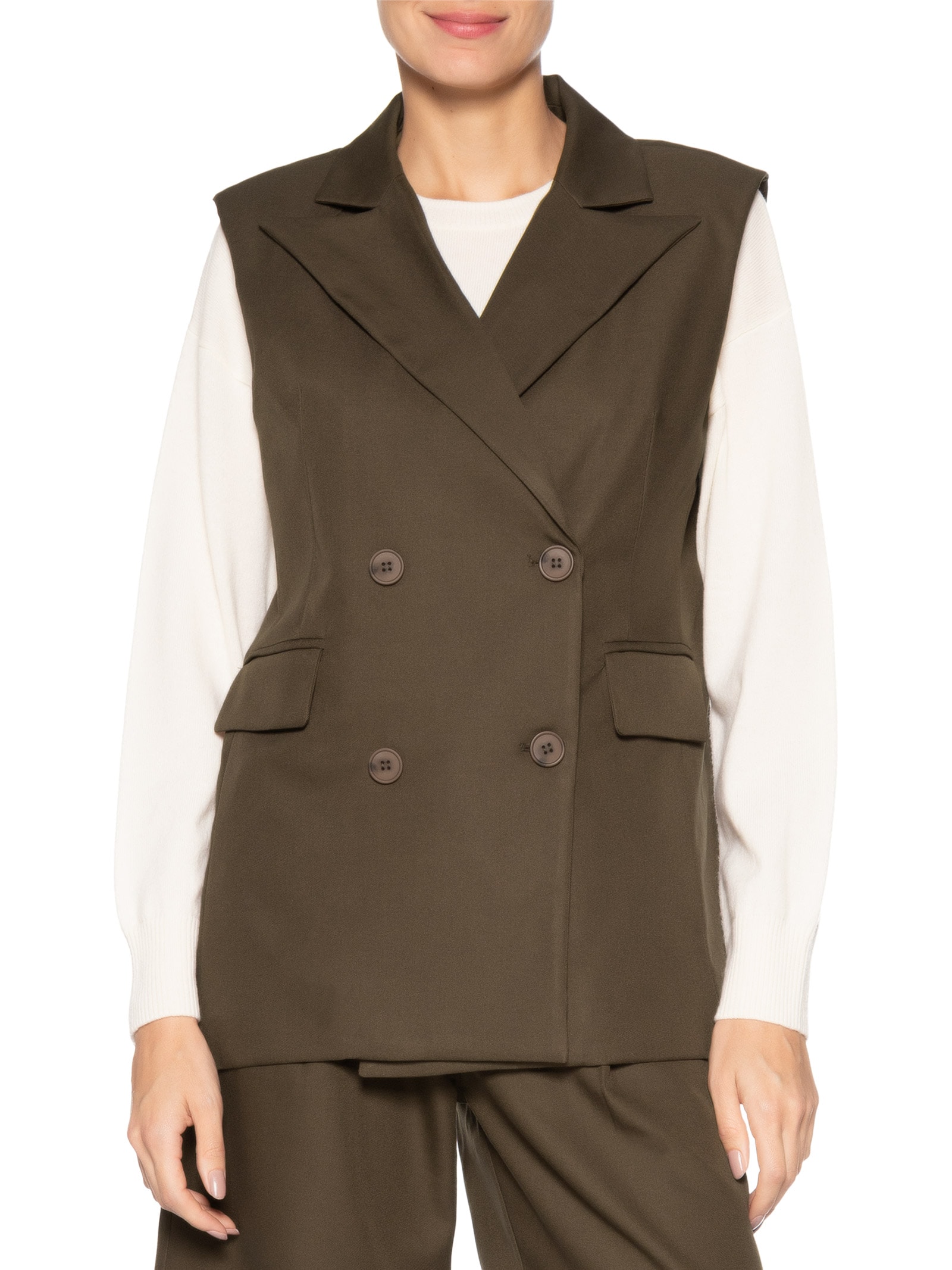 Colete Feminino Alongado Marrom Basiq