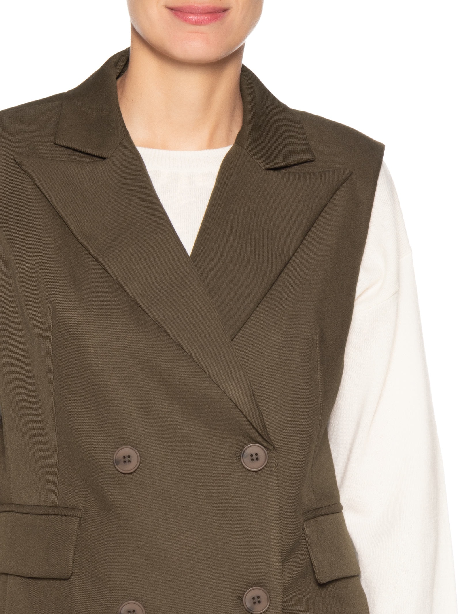 Colete Feminino Alongado Marrom Basiq