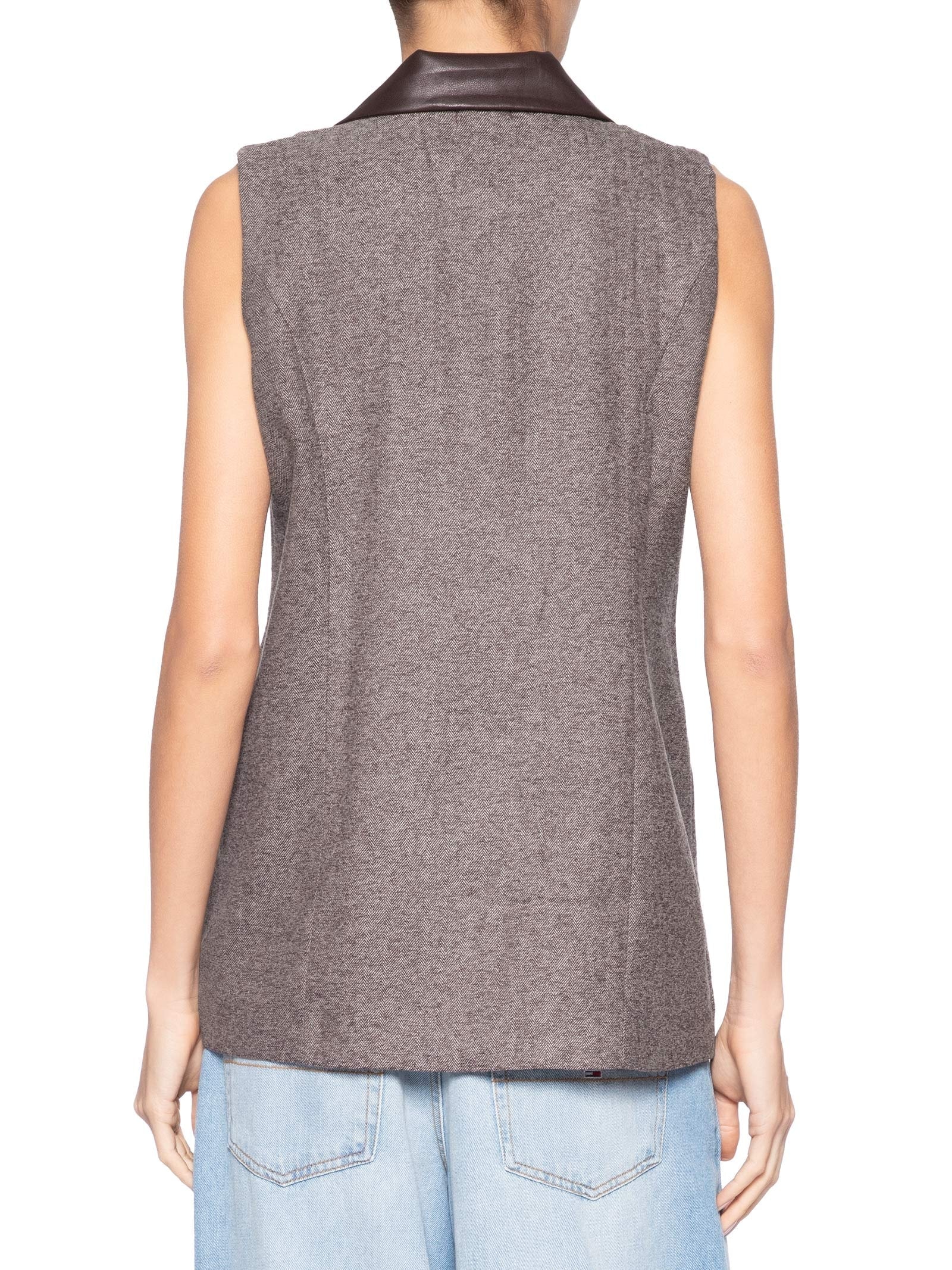 Colete Feminino  Alongado Marrom Market 33