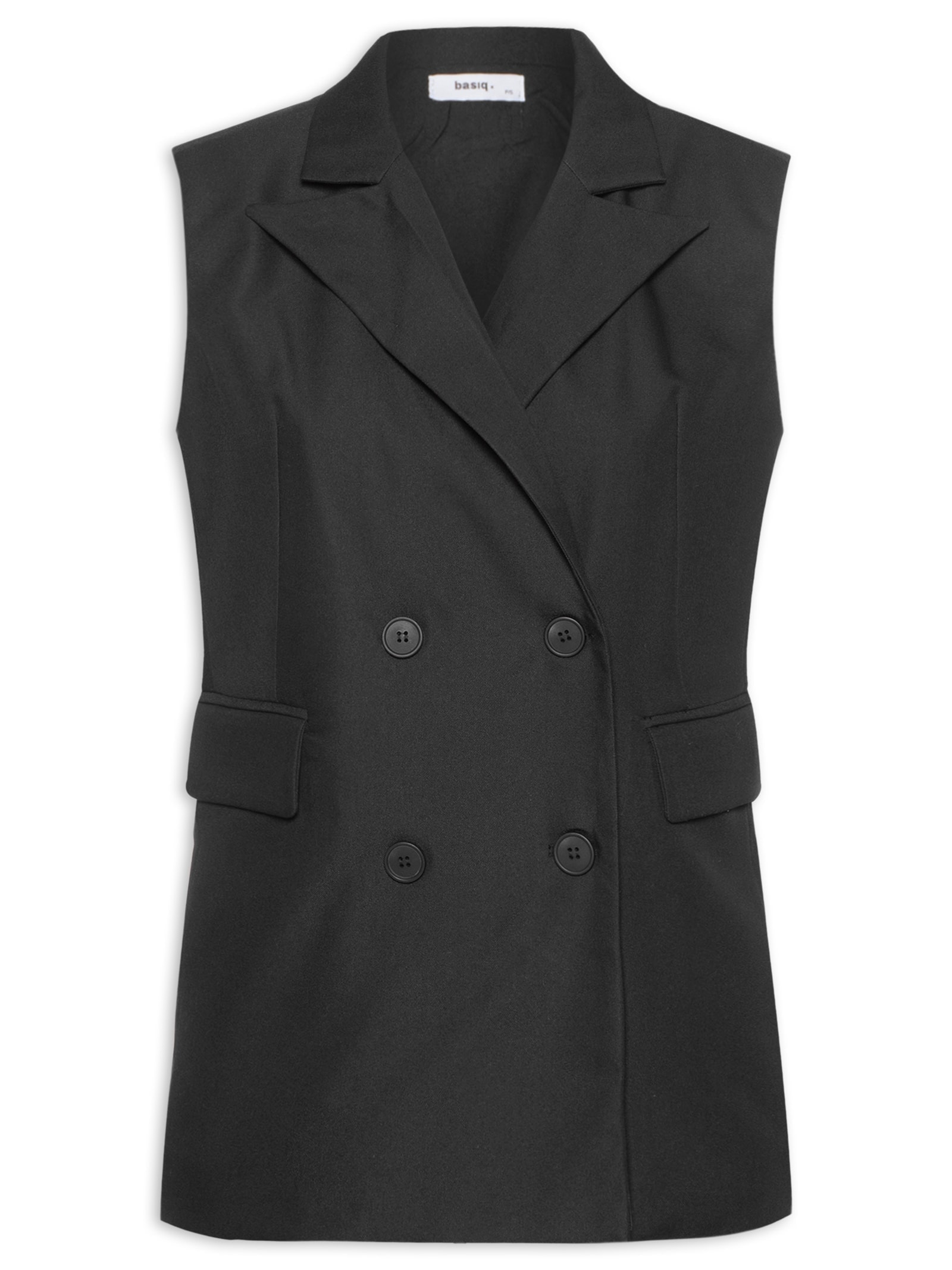 Colete Feminino Alongado Preto Basiq