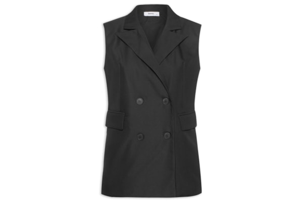 Colete Feminino Alongado - Preto