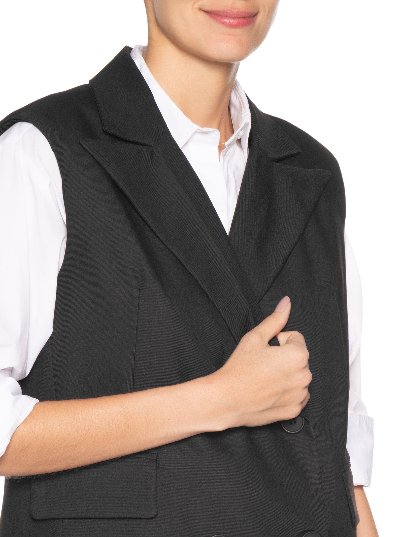 Colete Feminino Alongado Preto Basiq