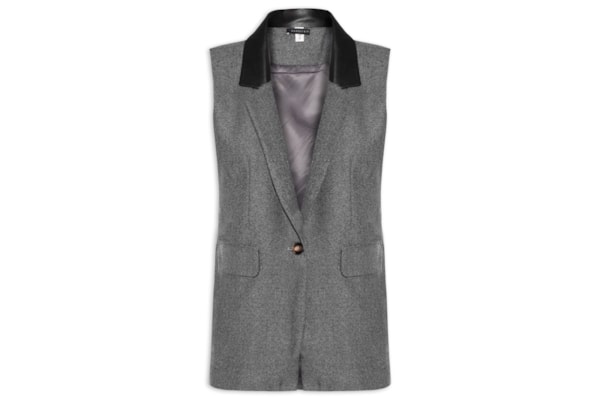 Colete Feminino  Alongado - Preto