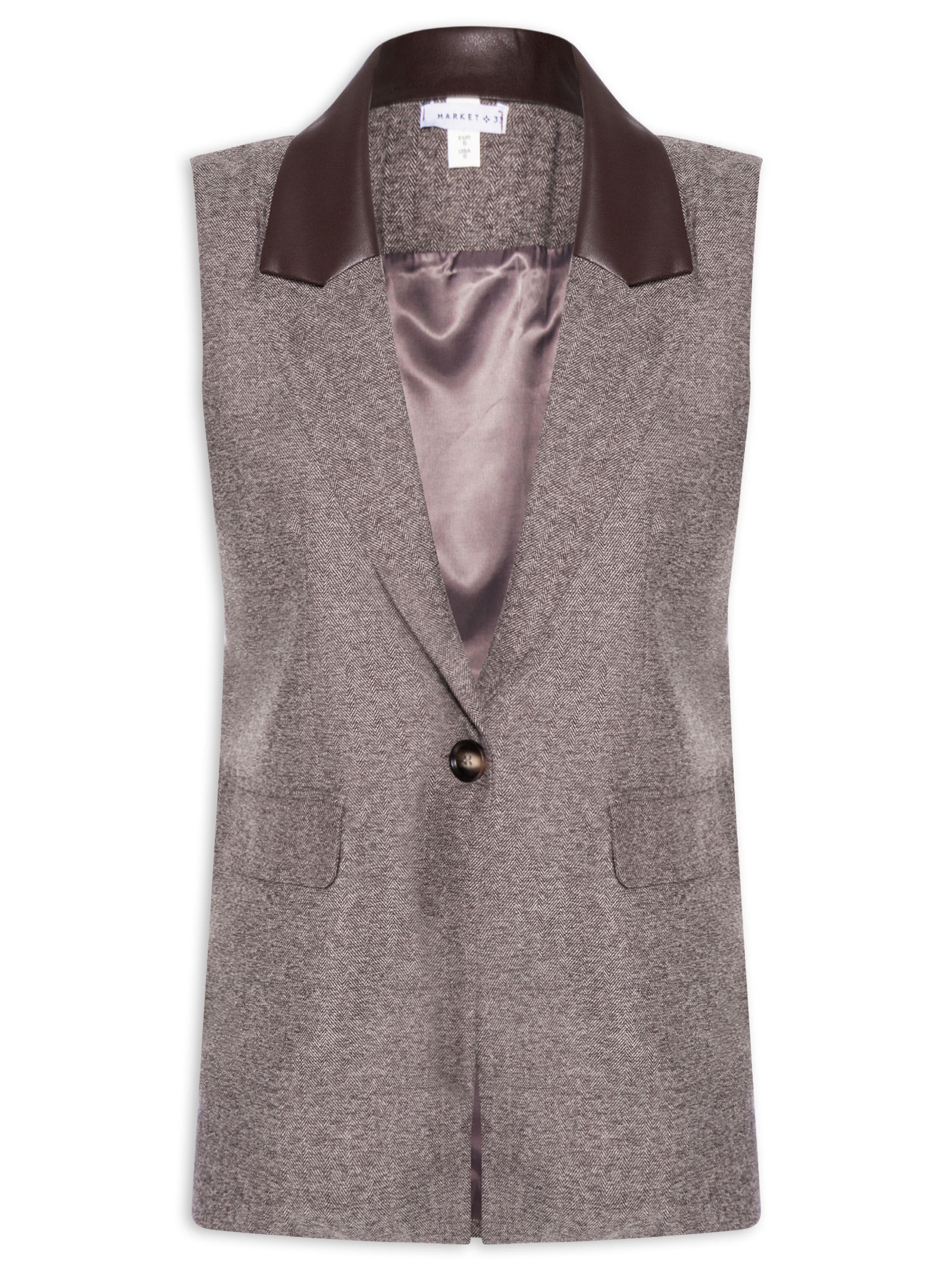 Colete Feminino  Alongado – Marrom Market 33