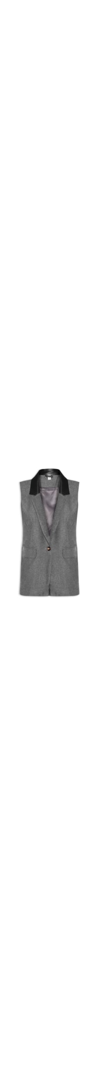 Colete Feminino Alongado – Preto