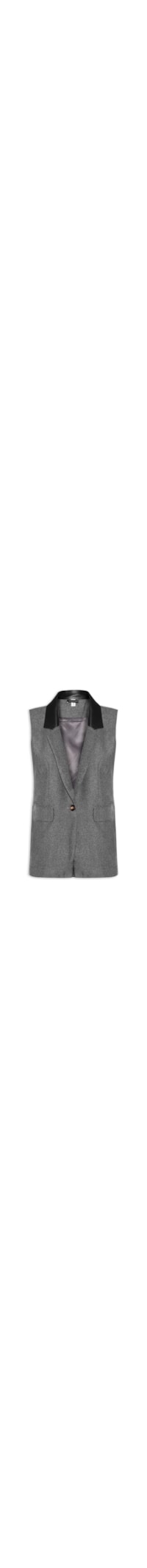 Colete Feminino Alongado – Preto