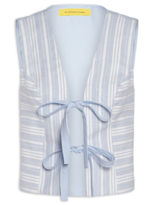 Colete Feminino Amarração Frontal – Azul