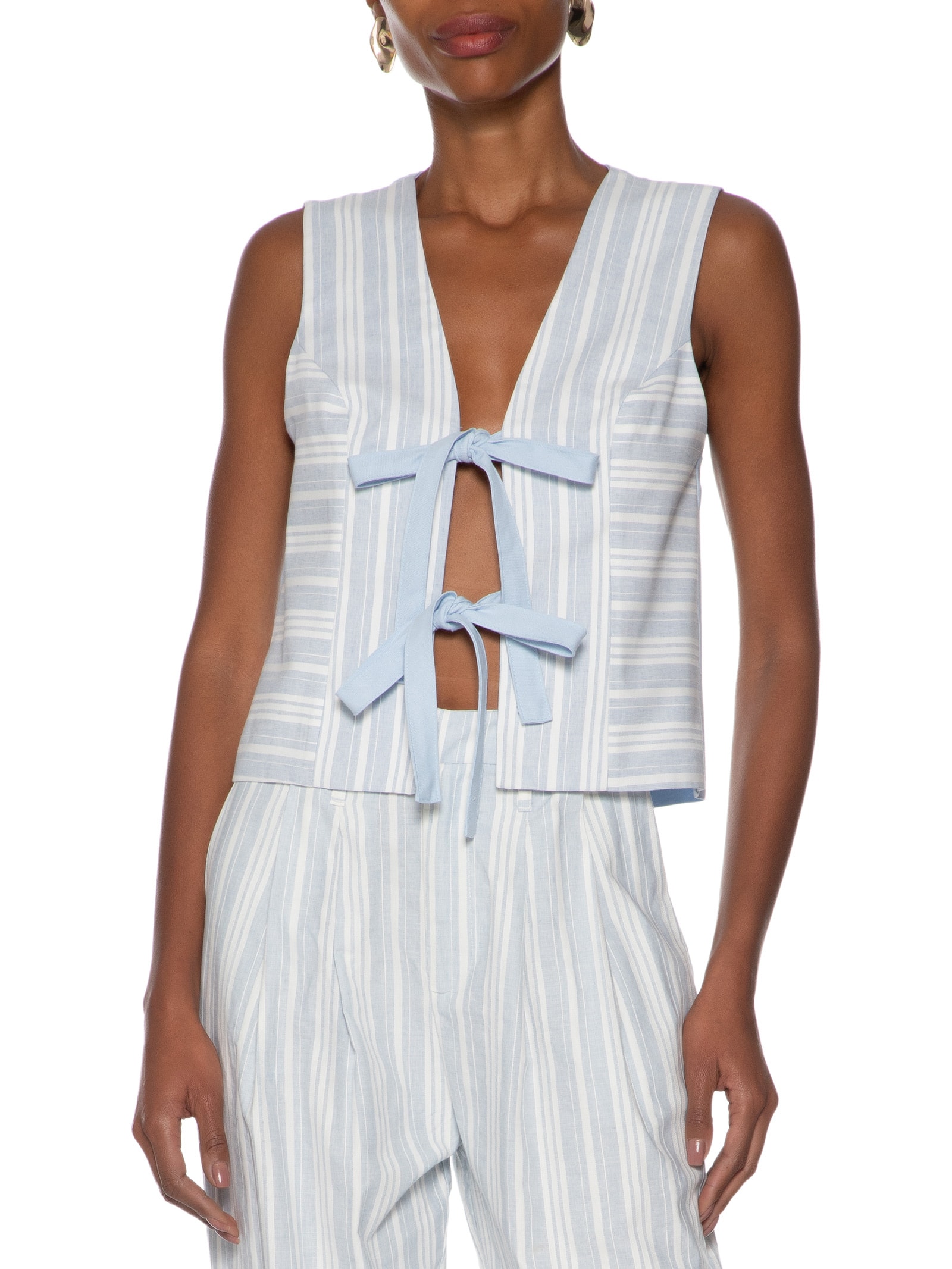 Colete Feminino Amarração Frontal Azul My Favorite