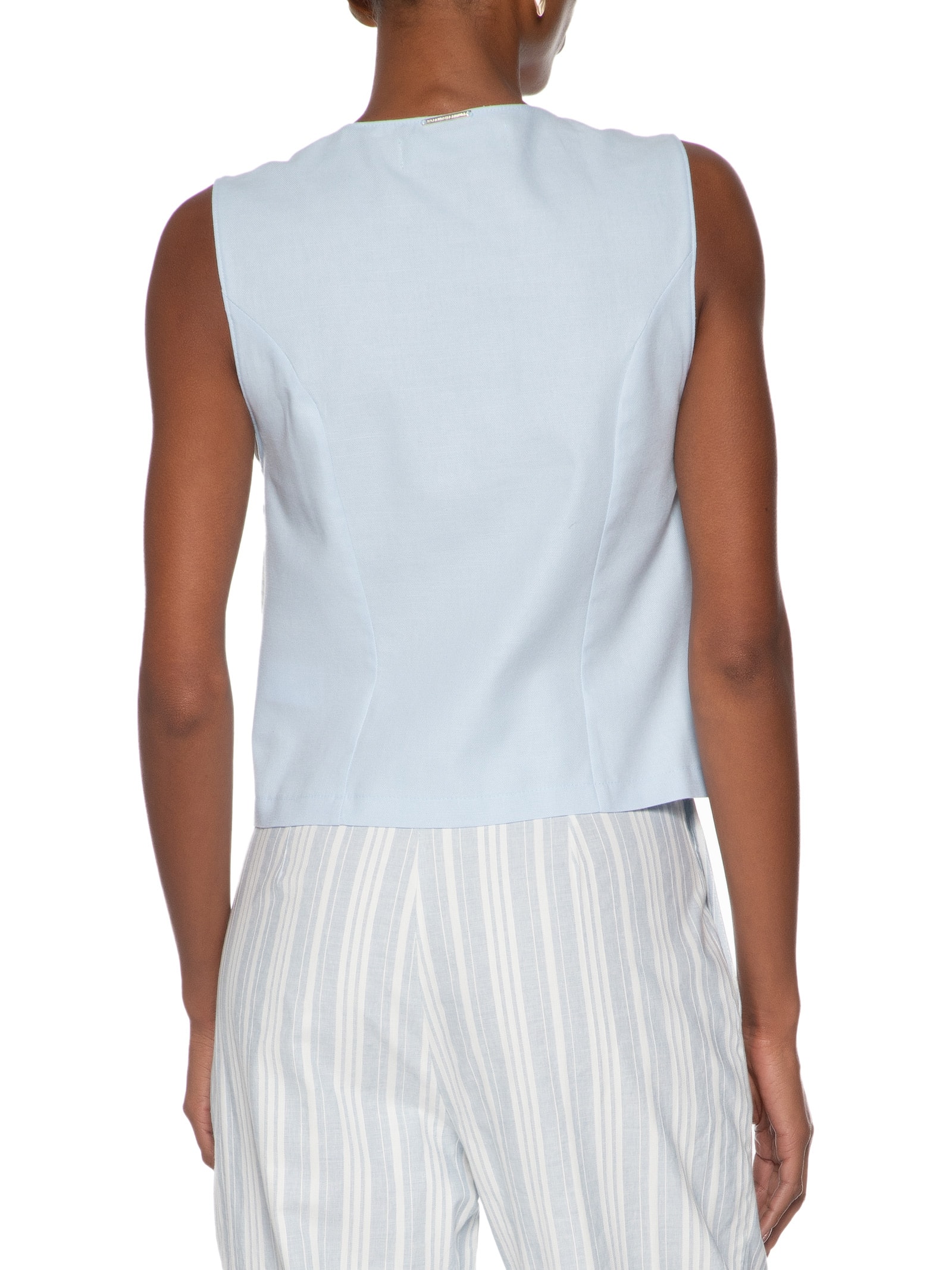 Colete Feminino Amarração Frontal Azul My Favorite