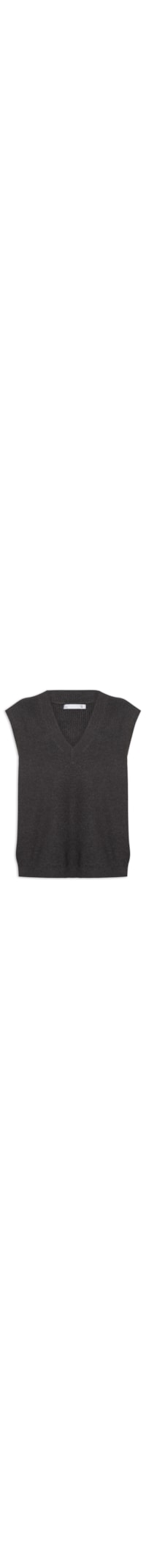 Colete Feminino Amplo em Tricot - Cinza