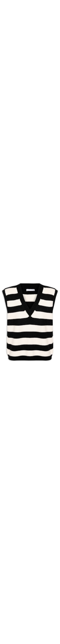 Colete Feminino Amplo em Tricot - Preto