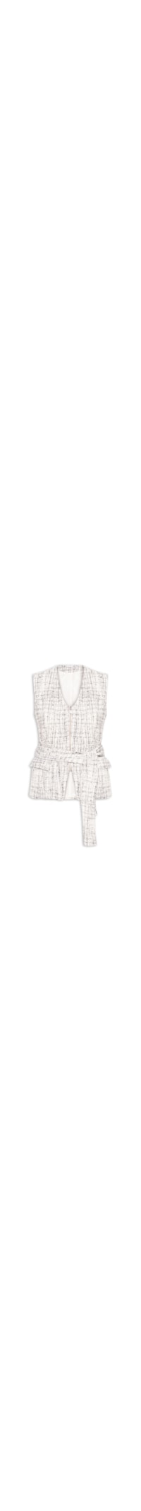 Colete Feminino Amplo Em Tweed - Off White