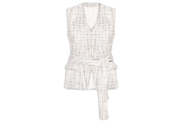 Colete Feminino Amplo Em Tweed - Off White