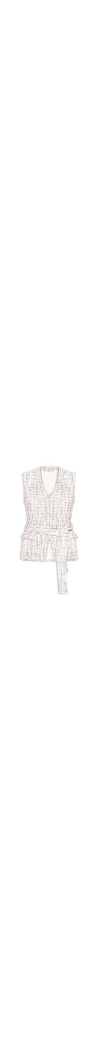Colete Feminino Amplo Em Tweed - Off White