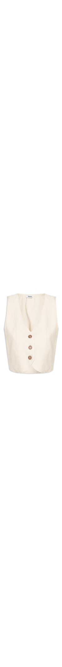 Colete Feminino Básico Decote V - Bege