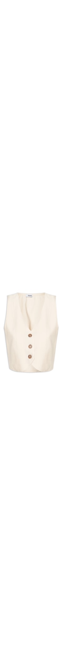 Colete Feminino Básico Decote V - Bege